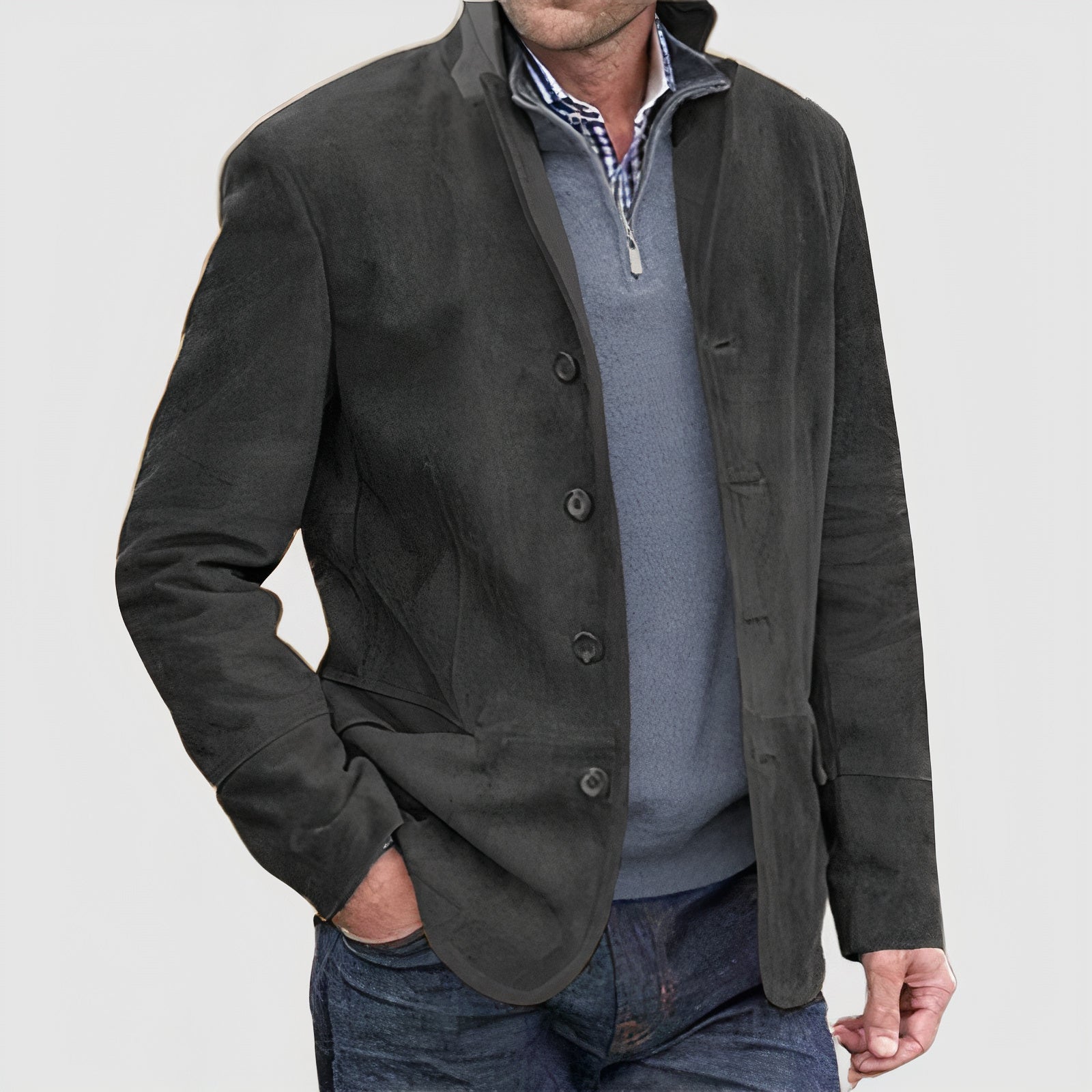 Variant image for Herrjacka Vintage Stil Elegant Högkvalitativ Tyg-15