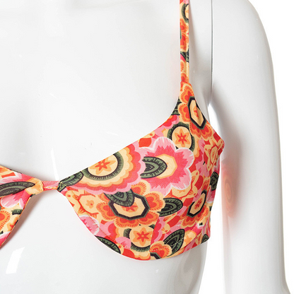 Dam Minikjol Blommig Polyester Med Spagettiremmar-4