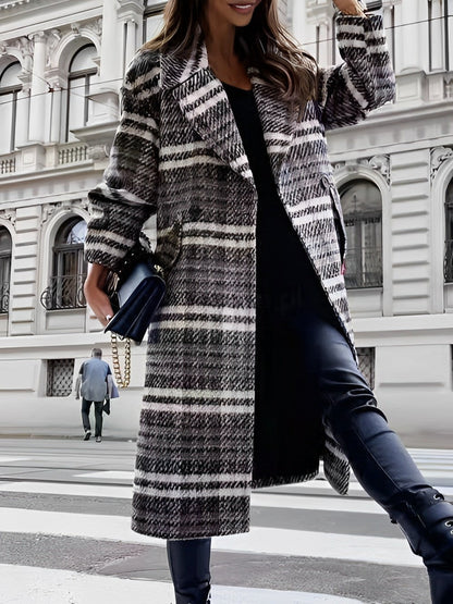 Dam Kappa Lång Ull Karoddesign Elegant Vinterkappa-4