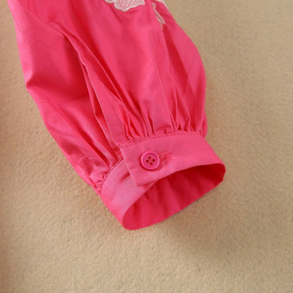 Damklänning med Peter Pan-krage och elastisk midja i 100% bomull-4