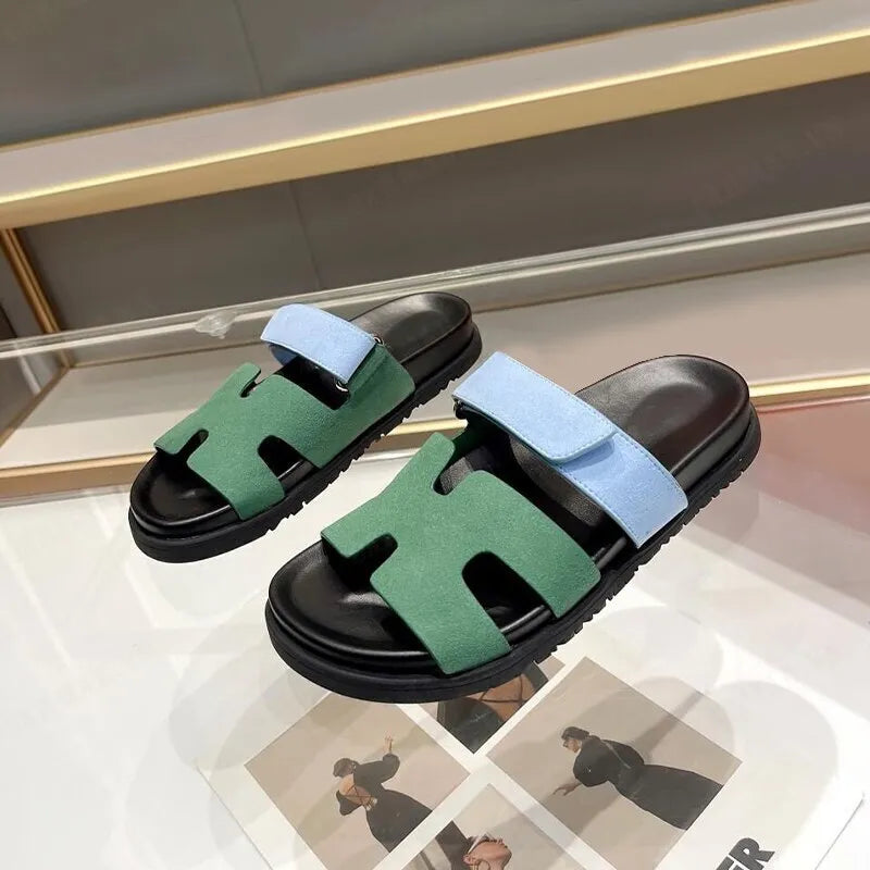 Herrsandaler H-formad Design med Kardborrfäste Syntetmaterial 12