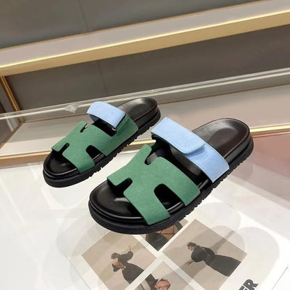 Herrsandaler H-formad Design med Kardborrfäste Syntetmaterial 12