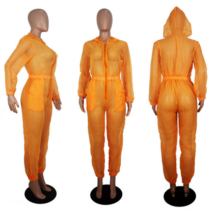 Dam Overall Långärmad Transparent Polyester-5