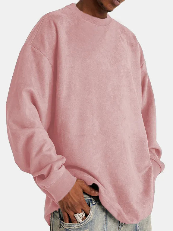 Variant image for Herr Tröja Långärmad Rund Halsringning Mocka-37