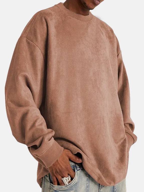 Variant image for Herr Tröja Långärmad Rund Halsringning Mocka-64