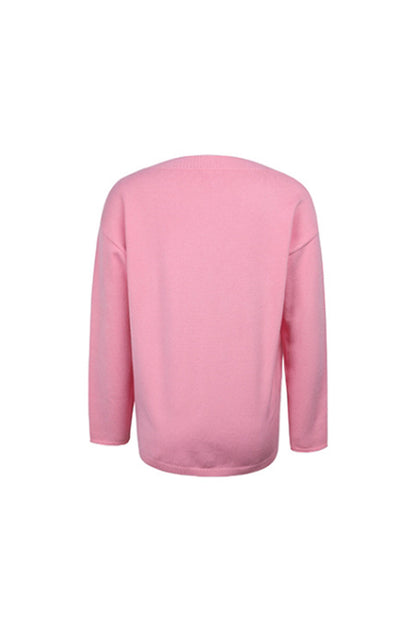 Stickad Dam Tröja Kort Ärmar Polyester Rund Halsringning 5