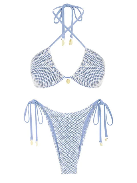 Trendig Bikini för Dam i Nylon och Spandex – Bekväm Passform och Flera Storlekar, Perfekt för Strand och Pool 6