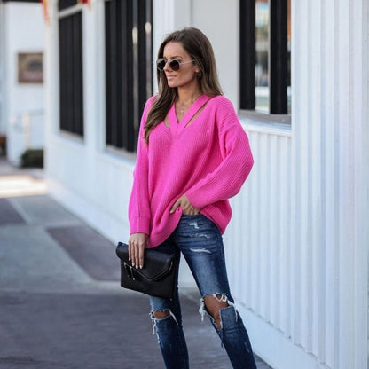 Variant image for Dam V-ringad Tröja Smidig Akryl med Långa Ärmar-1