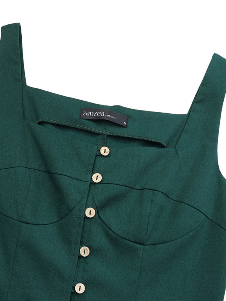 Fina Dam Klänningar Midi Spaghetti Band Löst Snitt Elastan Polyester-6