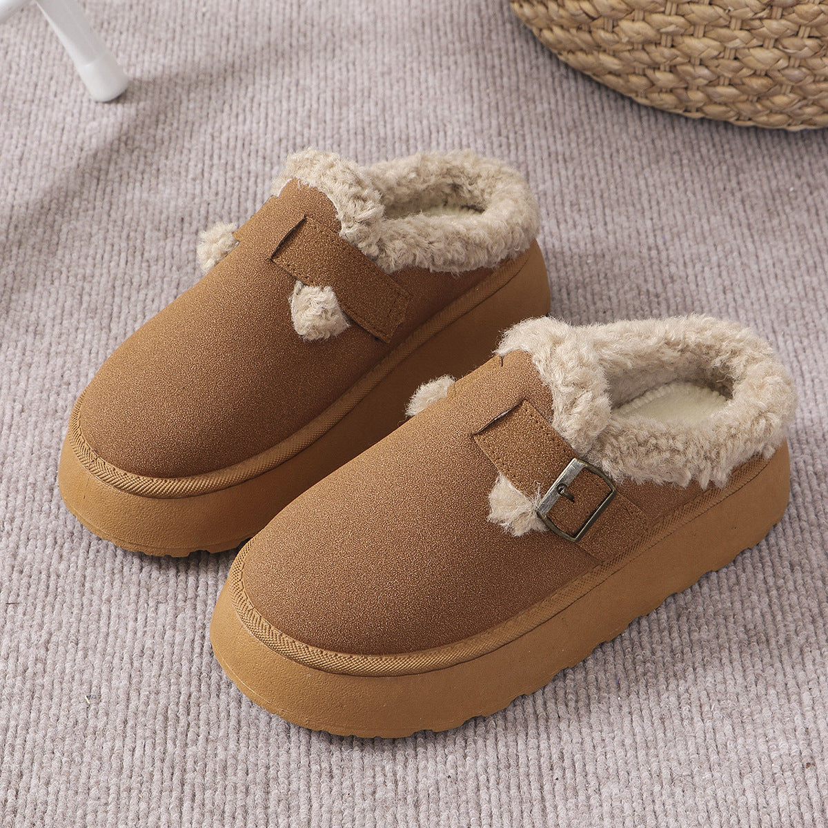 Damtofflor Modern Design Sherpa-foder Halkfri Sula-4