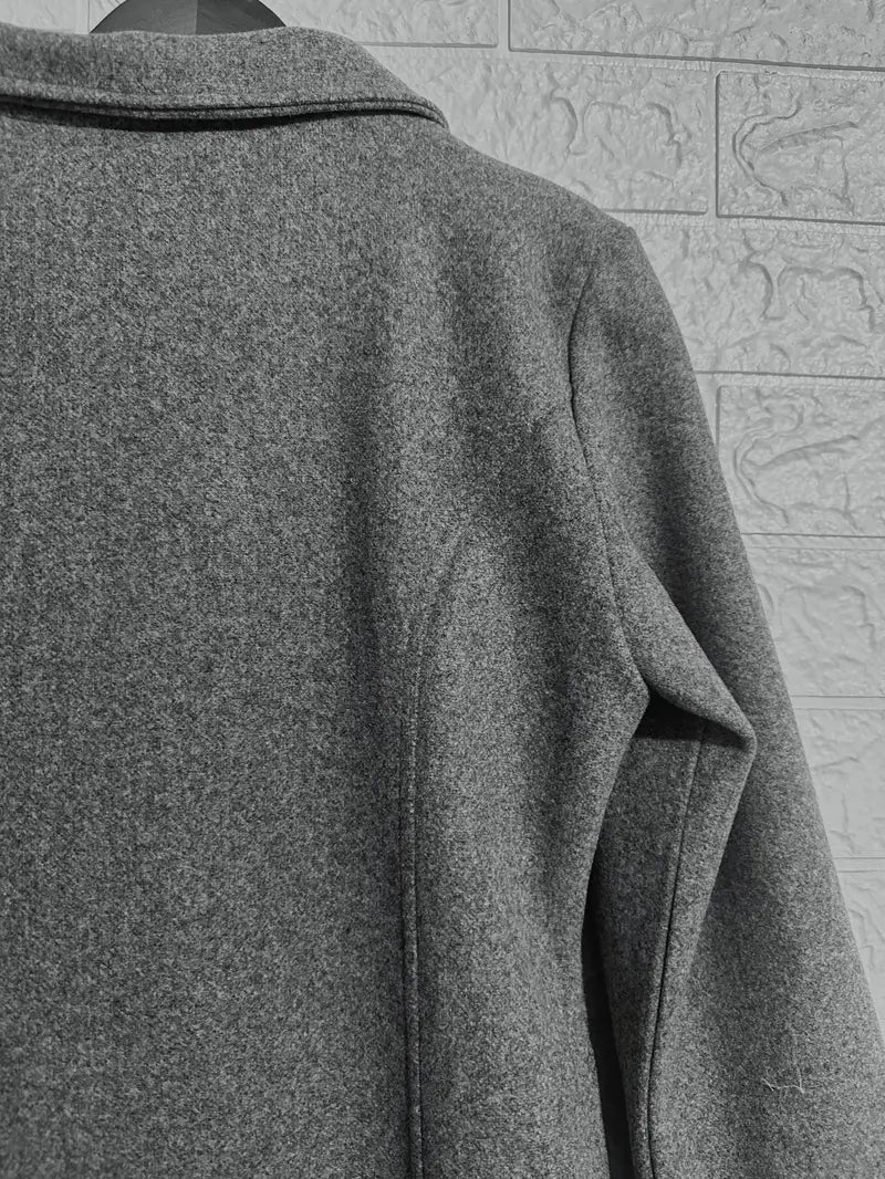 Damjacka Monokrom Smal Silhuett Högkvalitativ Vävsjacka-3