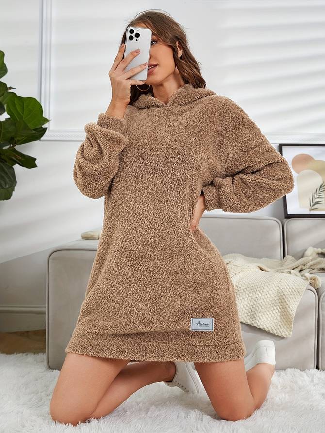 Kvinnors Lätt Bomull Hoodie med Mysig Huva och Löst Snitt – Grå Fritidsplagg för Avslappnade Dagar 10