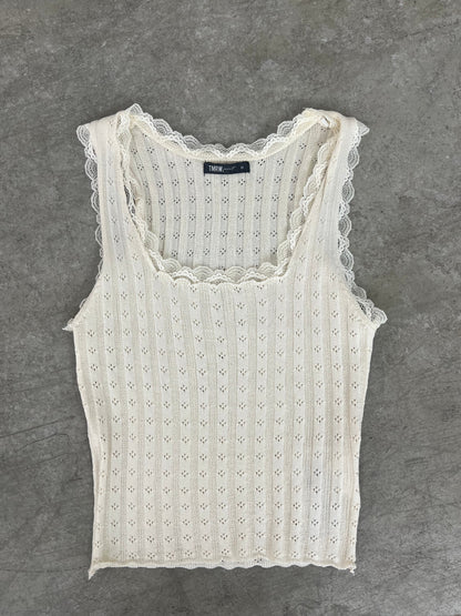 Elegant Tank Top Dam med Spetsdetaljer – Lätt Beige, Bekväm Passform i Viskos och Polyester, Perfekt för Vardag och Fest 4