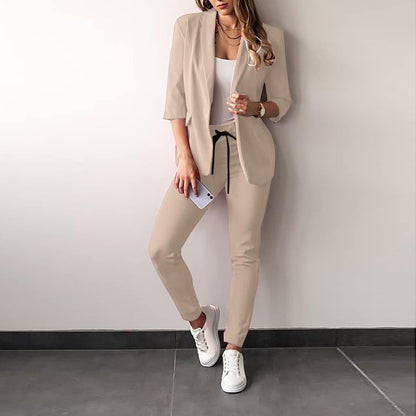Kostym för Kvinnor 2-delad Blazer och Byxor Polyester Elastan 5