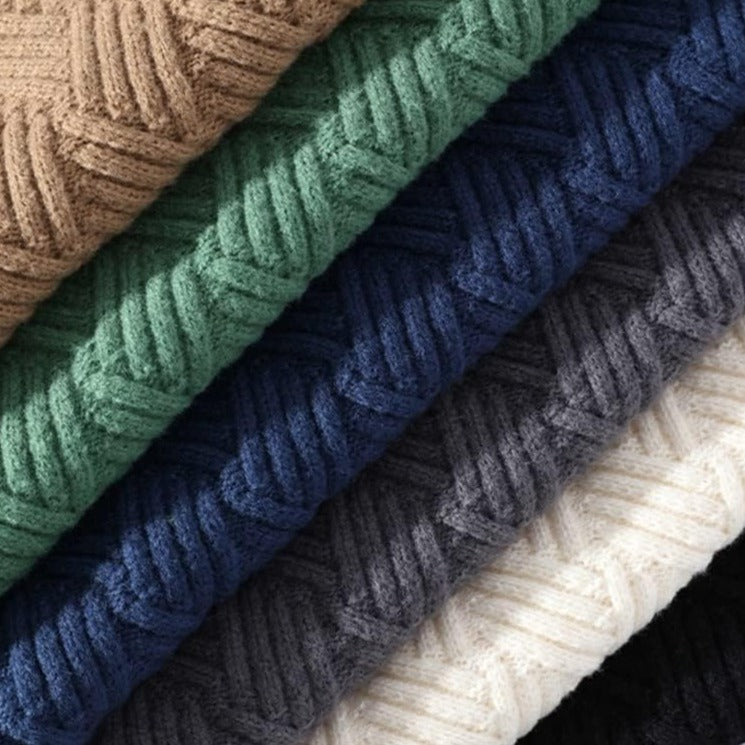 Herr Tröja Texturerad Stickad Design Mjuk Blandning-4