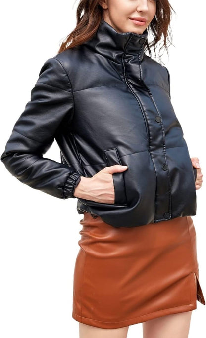 Damjacka Pufferdesign Polyester Med Justerbar Midja och Fickor-5