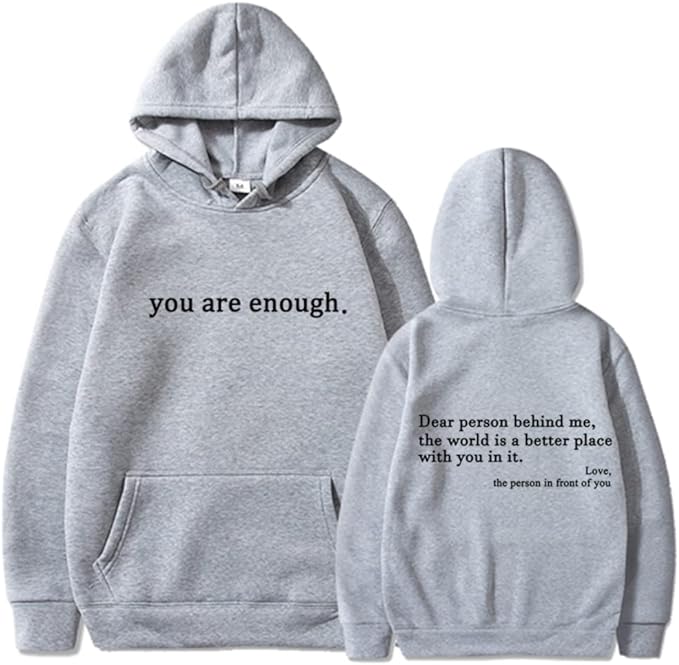 Unisex Hoodie Mjuk Bomull med Inspirerande Budskap 11