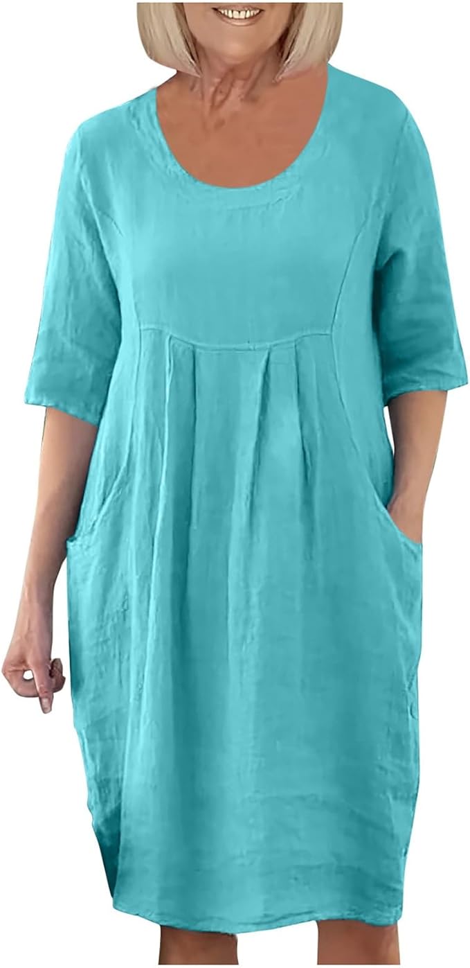 Kvinna Bohemisk Klänning med Spets Detaljer Lätt Tyg-1