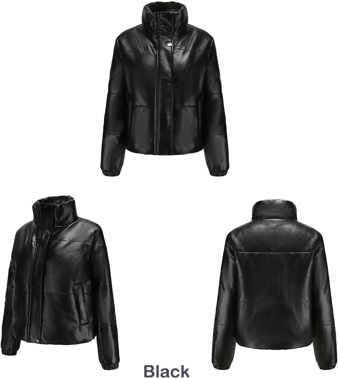 Damjacka Pufferdesign Polyester Med Justerbar Midja och Fickor-3