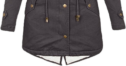 Lång Vinterjacka Dam med Knappstängning i Högkvalitativ Polyesterblandning – Elegant och Varm för Kalla Dagar 2