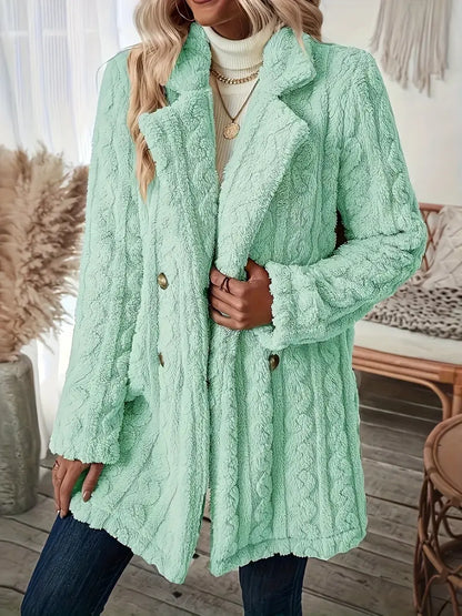 Damjacka Dubbelsidig Fleece Avslappnad Passform-4