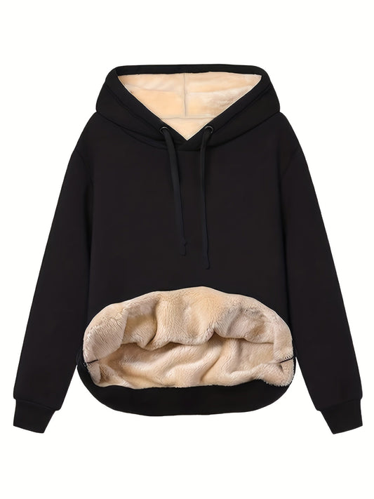 Dam Hoodie Fleece Varm och Bekväm-1