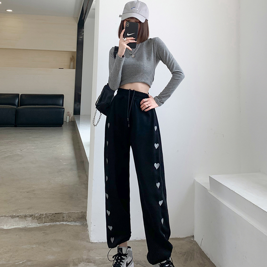 Kostymbyxor Dam Högskurna med Hjärtformat Mönster i Polyester och Spandex-1