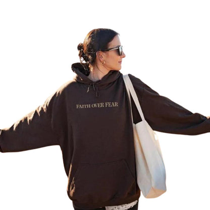 Unisex Luvtröja med Motiv Tro över Rädsla Mjuk Bomullspolyester 9