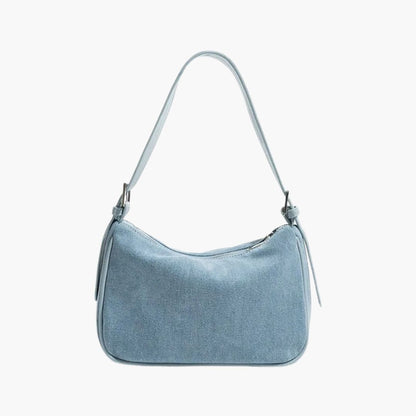 Dam Axelväska Denim Hållbar och Trendig Design-1