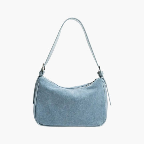 Dam Axelväska Denim Hållbar och Trendig Design-1