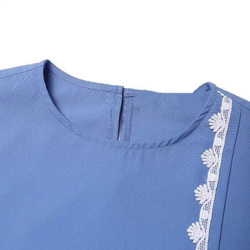 Kvinnors Långärmad Topp och Lång Kjol Polyester Tredimensionell Design-3