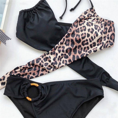 Damer Tvådelad Bikini Set med Ringelement Nylon 4