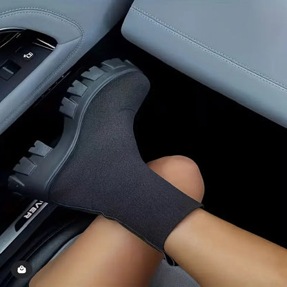 Fodrade Vinterstövlar Dam Bekväm Design Mjuk Syntetisk Läder-6