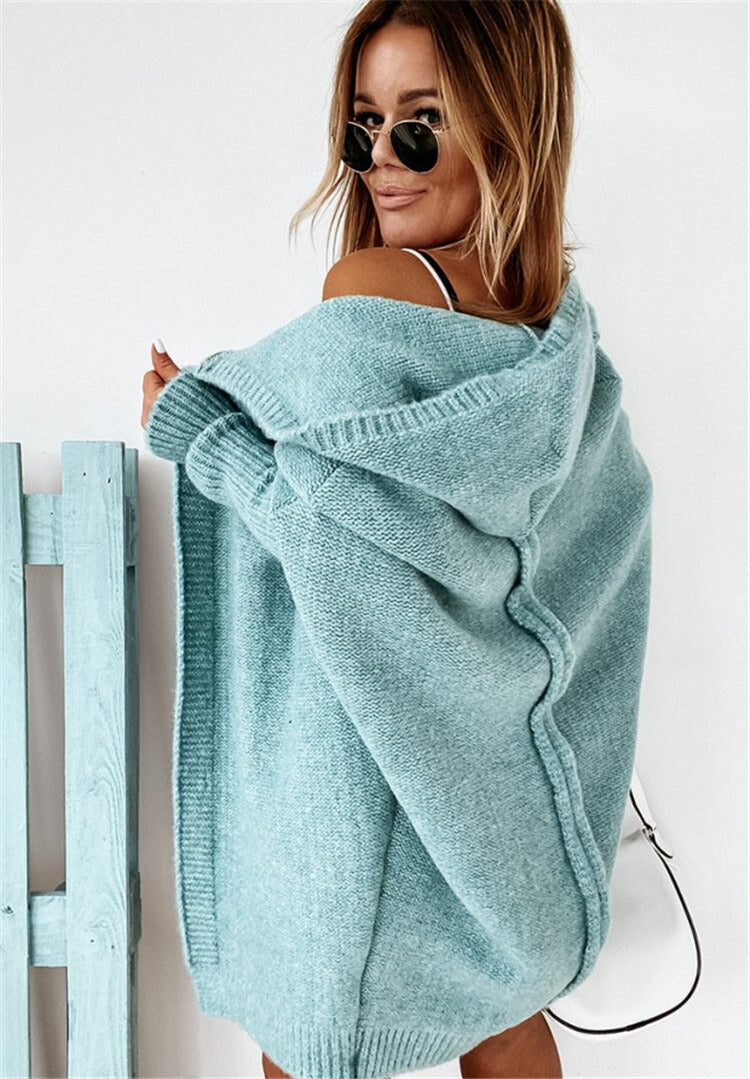 Damjacka Stickad Långärmad Lätt Akryl för Kalla Väderförhållanden-2