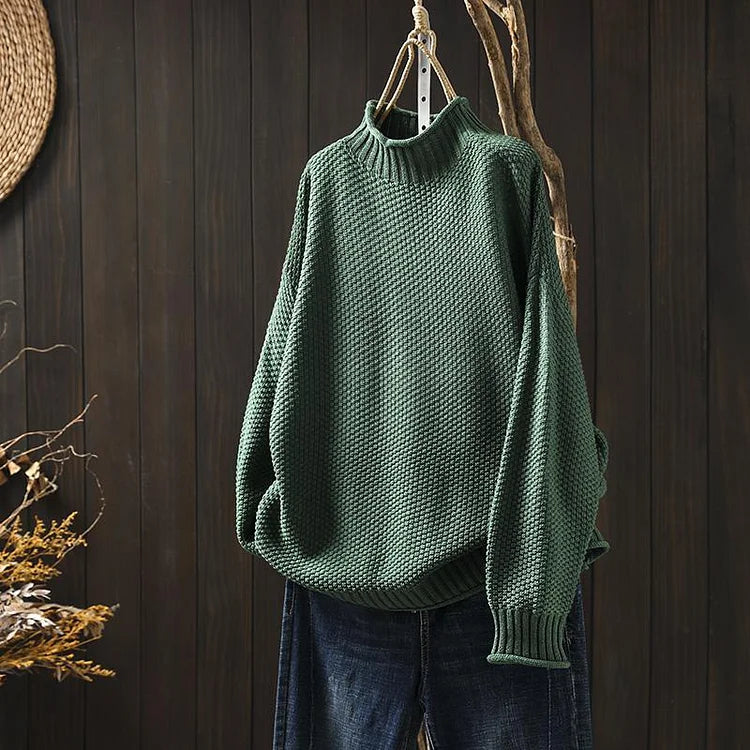 Dam Rullkrage Tröja Långärmad i Akrylpolyester – Mångsidig och Bekväm för Kyliga Dagar, Flera Färger 6