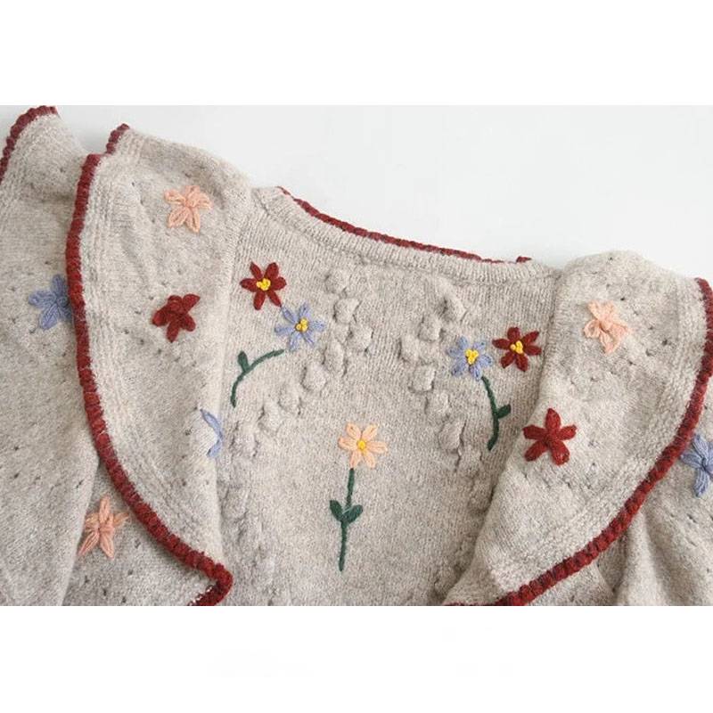 Dam Tröja Blommig V-Neck Polyester-5