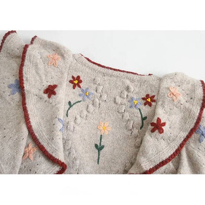 Dam Tröja Blommig V-Neck Polyester-5