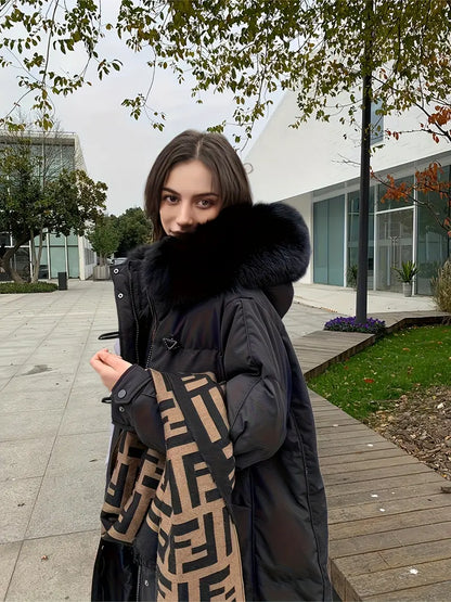 Dam Kappa med Huva Fuzzy Trim Högkvalitativ Design för Vinter 2