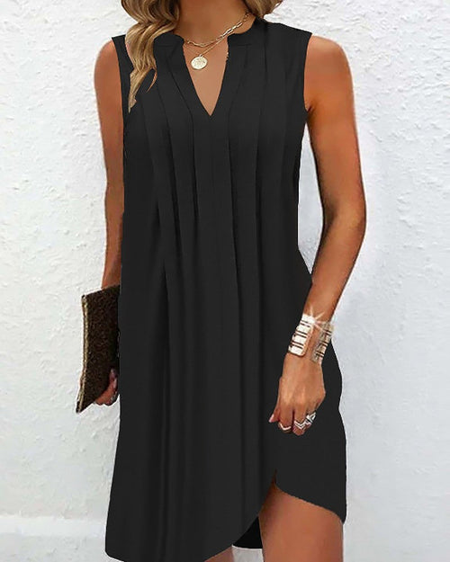 Ärmlös Klänning med Hackhalsring för Dam – Smickrande Silhuett i 100% Polyester, Perfekt för Sommarfester och Bröllop 1