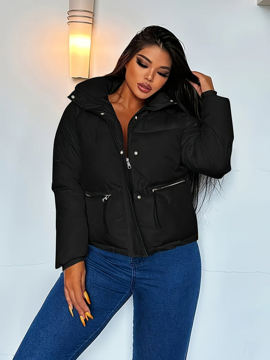 Dam Kort Vinterjacka Casual Polyester-1