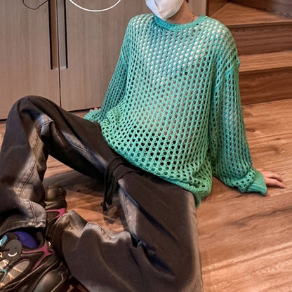 Dam Tröja Rundhalsad Mjuk Polyester-5