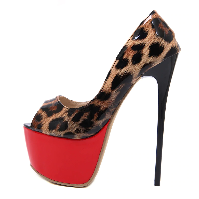 Dam Sandaler Peeptoe Klassisk Läder Hög Klack 3