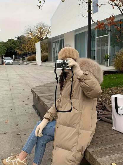 Dam Kappa med Huva Fuzzy Trim Högkvalitativ Design för Vinter 8