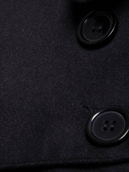 Dam Kappa Elegant Polyester med Knappar och Djupa Fickor-3