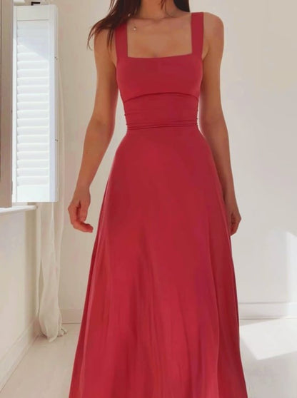 Dam Midiklänning Spetsdetaljer Justerbar Midja Midi Längd-2