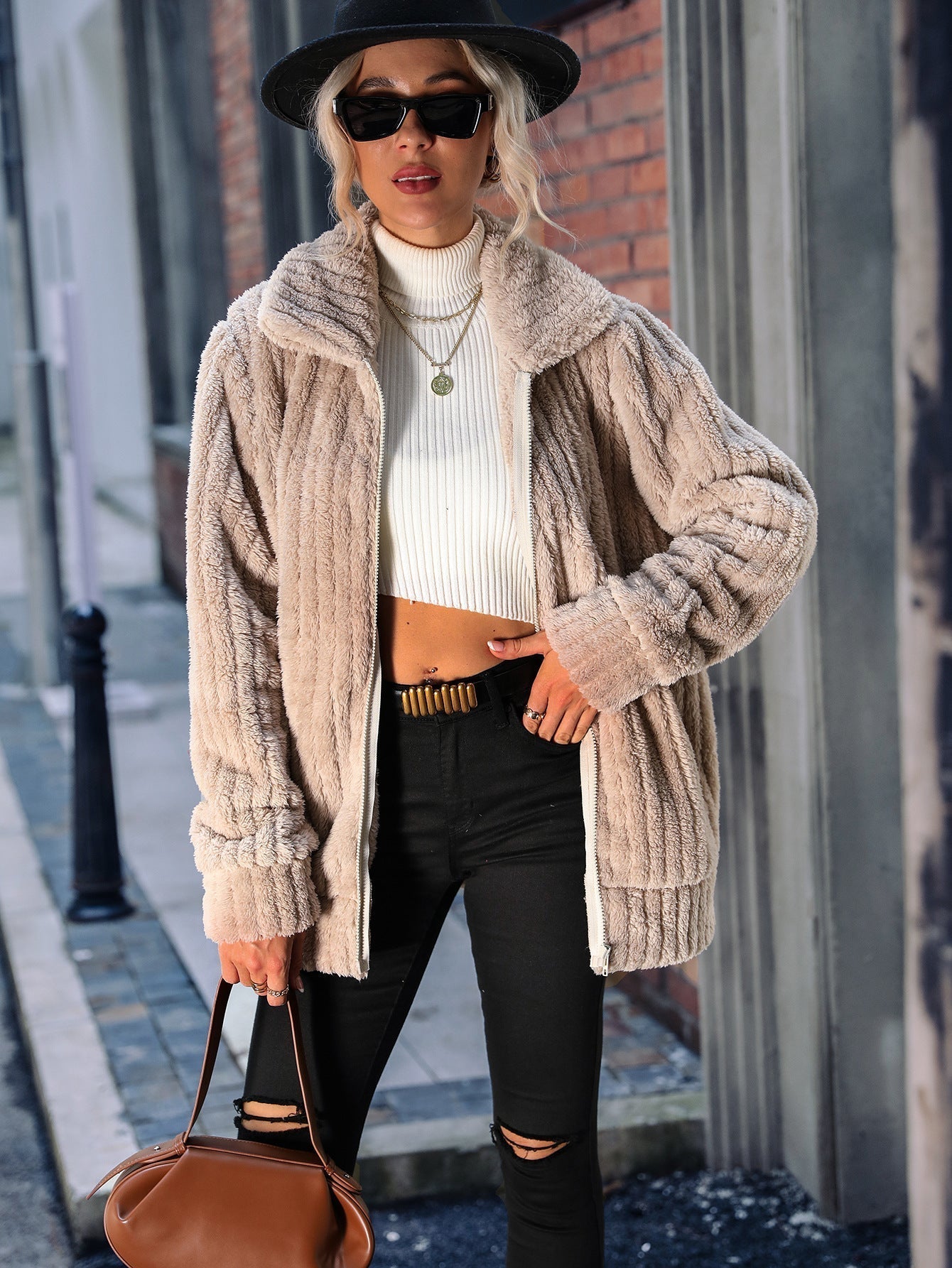 Damjacka Reversibel Knälång Stilren i Polyester och Bomull-6