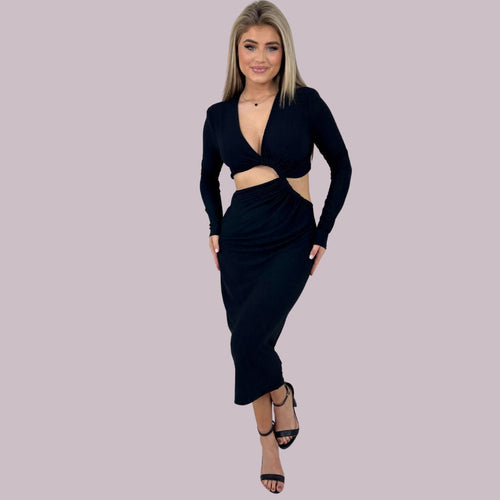 Damklänning Elegant Tidlös Polyester-1