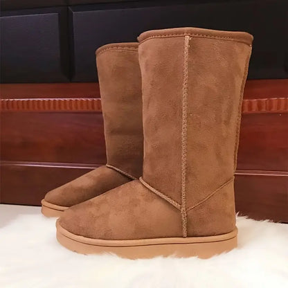 Fodrade Vinterstövlar Dam Slip-On Vattentåliga med Fleecefoder-6