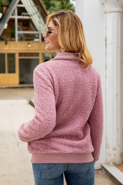 Dam Tröja Dubbel Bröst Bomull Polyester Lång Ärme V-Ringad-4