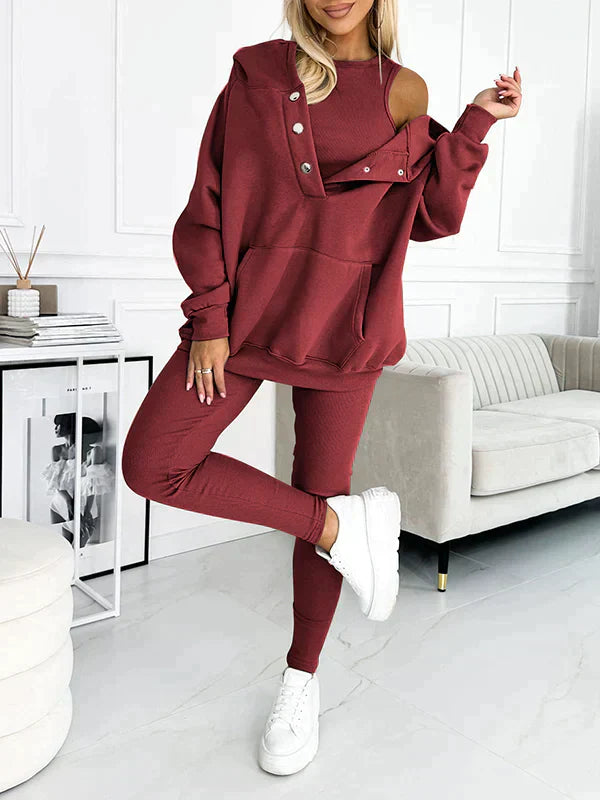 Träningsdräkt för Dam, Mjuk Tygblandning, Loose Fit, Elegant Design för Sport och Avslappning 8